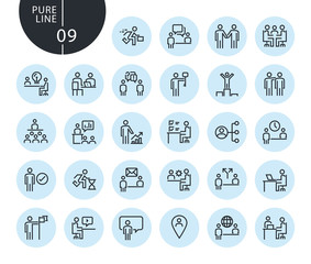 Collection of premium quality business and marketing line icons. Outline concepts for web and app design and development. Modern vector illustration of thin line web symbols.