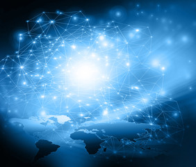 Best Internet Concept of global business.Technological background, symbols Wi-Fi, of the Internet, television, mobile and satellite communications