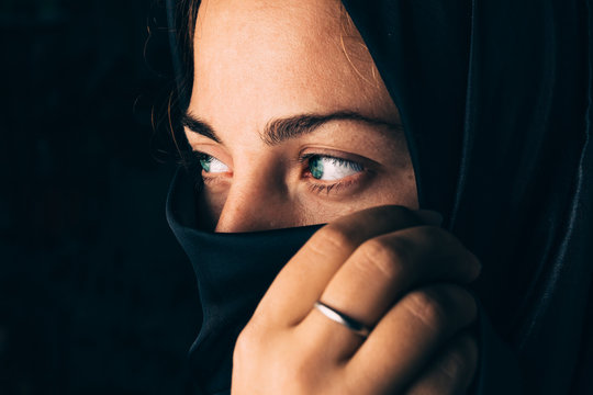 Muslim woman in hijab, close up portrait