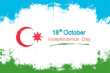 Popular grunge style vector for Azerbaijan's independence day on october 18 with the colors of the country's flag.