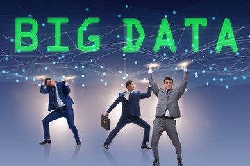 Big data modern computing concept with supporting businessman