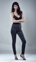 Glamour model on gray