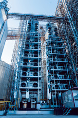 Fototapeta premium Modern silos for storing grain harvest. Agriculture.