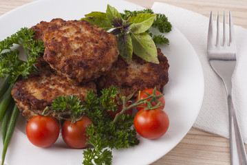 pork cutlets on a plate