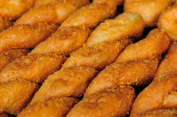 Chinese traditional street breakfast food,bread twist  (mahua)