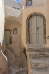 Interior of fort in Santorini, old architecture.