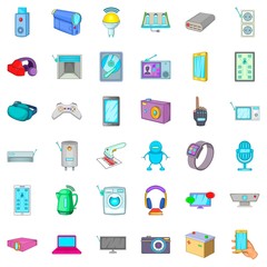 Device icons set, cartoon style