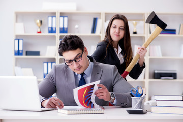 Office conflict between man and woman
