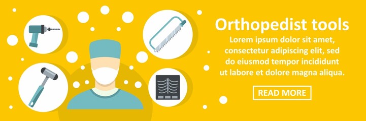 Orthopedist tools banner horizontal concept