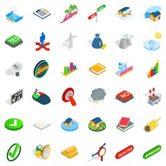Nice emblem icons set, isometric style
