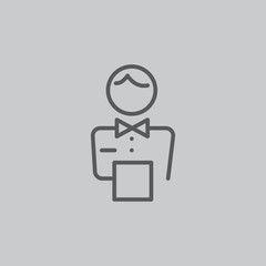 elegant waiter character icon