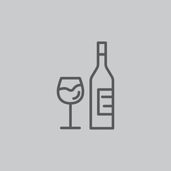 Wine Glass & Wine Bottle Icon