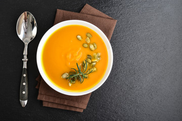 Pumpkin soup with seeds