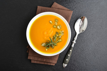 Pumpkin soup with seeds