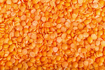 Texture of red lentils.