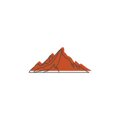 Mountain icon, doodle style