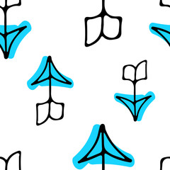 Tribal vintage black arrows on white background. Seamless vector graphic colorful pattern. native american style. 