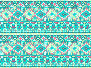Ethnic tribal native ornament pattern blue