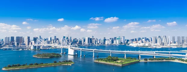 Zelfklevend Fotobehang Panorama aan de waterkant van Tokio © oben901