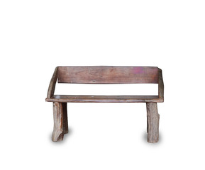 old wooden chair isolated on white background, this has clipping path.
