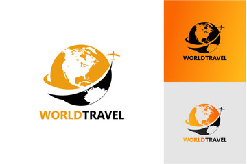 World Travel Logo Template Design