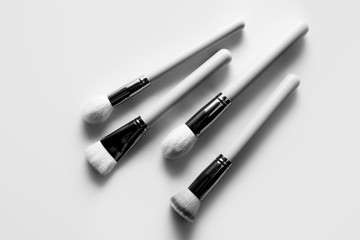 Make up brushes in white background