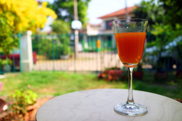 Orange juice with blur background