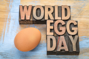 World Egg Day word abstract