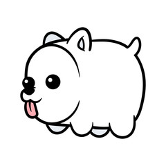 Cartoon Marshmallow Dog Vector Illustration