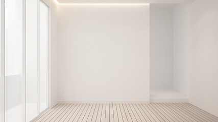 Empty room space in hotel - 3d rendering