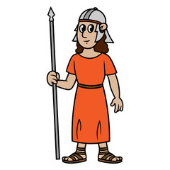 Cartoon Roman Warrior or Guard