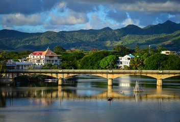 Obraz premium River scene in Mahebourg, Mauritius