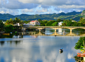 River scene in Mahebourg, Mauritius