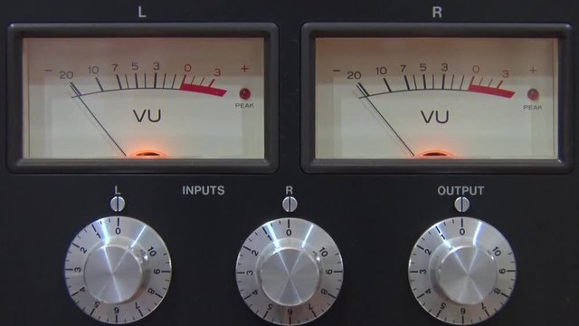 close up vu meter old
