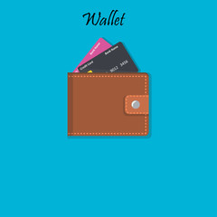 Wallet with money and credit card