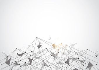 Abstract geometric Polygonal Space Background with Connecting Dots and Lines. Vector illustration