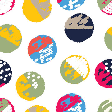 Seamless pattern, polka dot fabric, wallpaper, vector.