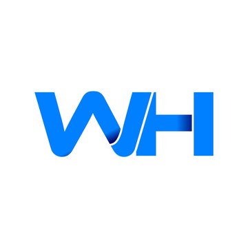 wh logo initial logo vector modern blue fold style