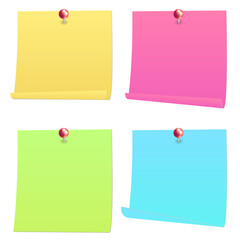 post it note paper with red pin