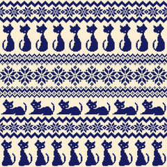 ネコのノルディック柄,