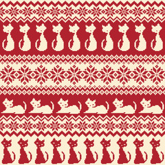 ネコのノルディック柄,