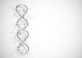 Science template, wallpaper or banner with a DNA molecules.
