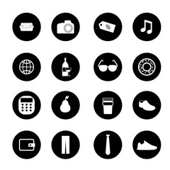 shopping icon set, vector on white background