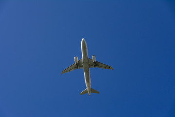 passenger airplane on sky composition photography