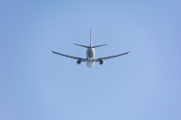 passenger airplane on sky composition photography