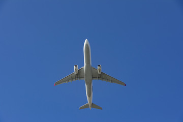 passenger airplane on sky composition photography