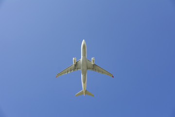 passenger airplane taking off composition photography