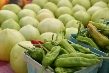 peppers and green tomatoes