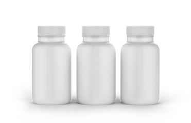 Supplement Jar Mock-up Template On Isolated White Background, Ready For Your Design Presentation, 3D Illustration.