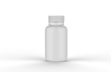 Supplement Jar Mock-up Template On Isolated White Background, Ready For Your Design Presentation, 3D Illustration.